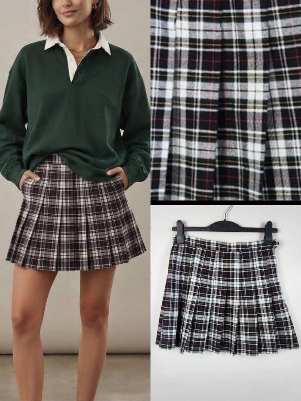 American Apparel Plaid Tartan Pleated Mini Skirt Heritage Academia Prep School